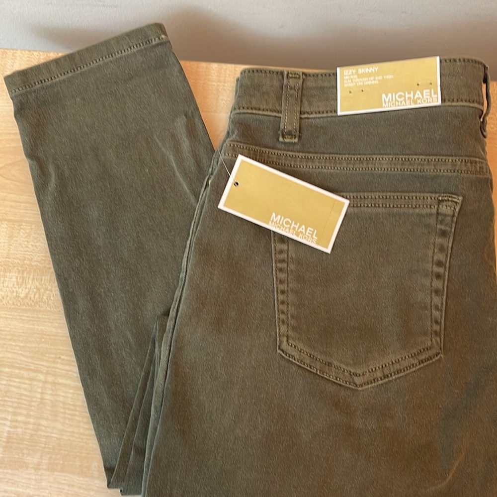 Michael Kors Safari Green Izzy Skinny Jeans